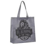 Be Strong in the Lord Grey Lion Non-Woven Tote Bag - Image 6