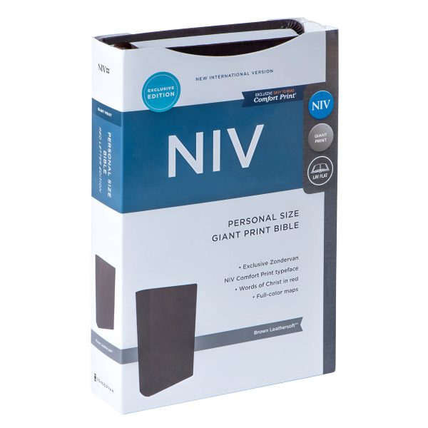 NIV Brown Imitation Leather Exclusive Personal Size Bible Red Letter Giant Comfort Print - Image 4