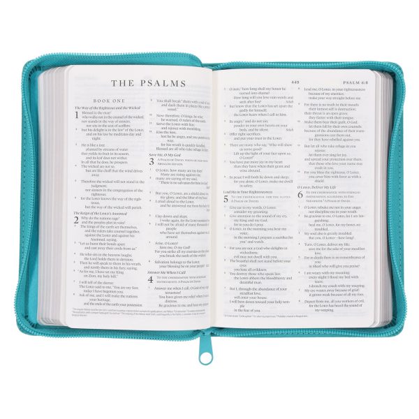 ESV Teal Faux Leather Compact Bible with Zip - Image 26