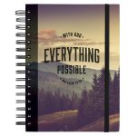 With God Everything is Possible Chunky Hardcover Wirebound Journal with Elastic Closure - Image 4