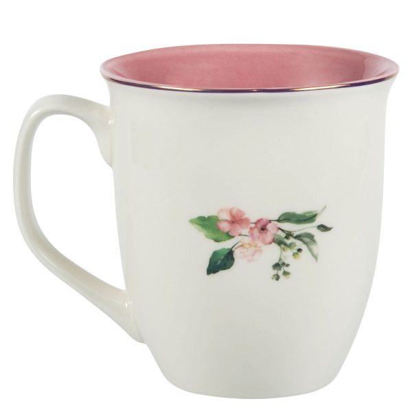 Amazing Grace Floral Ceramic Mug with Pink Interior - Image 10