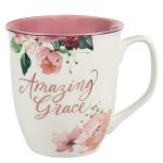Amazing Grace Floral Ceramic Mug with Pink Interior - Image 9