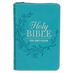 KJV Teal Faux Leather Mini Pocket Bible with Zip - Image 4