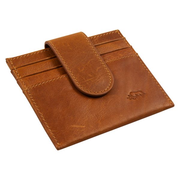 Genuine African Leather Light Brown Wallet With Clip Closure - Image 21