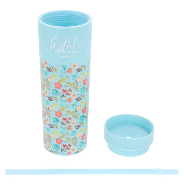 Be Joyful Always Plastic Tumbler With Straw - 1 Thessalonians 5:16 - Image 20