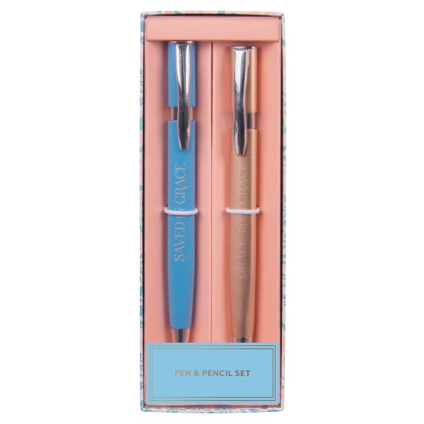 Saved by Grace & Grace Upon Grace Turquoise Pen and Rose Gold Pencil Set - Image 10
