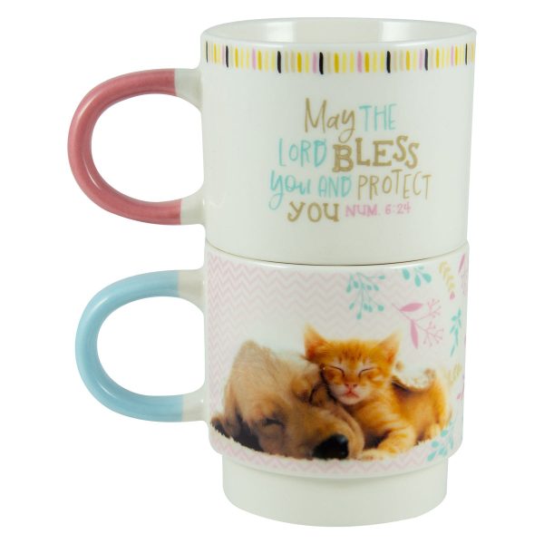 My Cup Overflows With Blessings Stackable Two Piece Ceramic Mug Set - Psalms 23:5 - Image 11