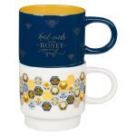 Kind Words Are Like Honey Stackable Two Piece Ceramic Mug Set - Proverbs 16:24 - Image 9