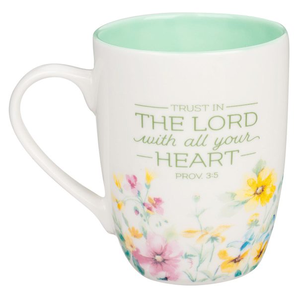 Trust In The Lord With All Your Heart Floral Ceramic Mug With Green Interior - Prov 3:5-6 - Image 10