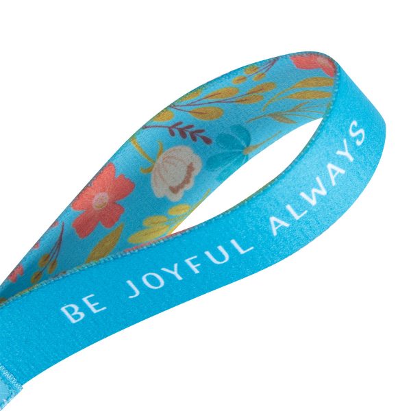Be Joyful Always Neoprene Wristlet Key Ring - Image 12