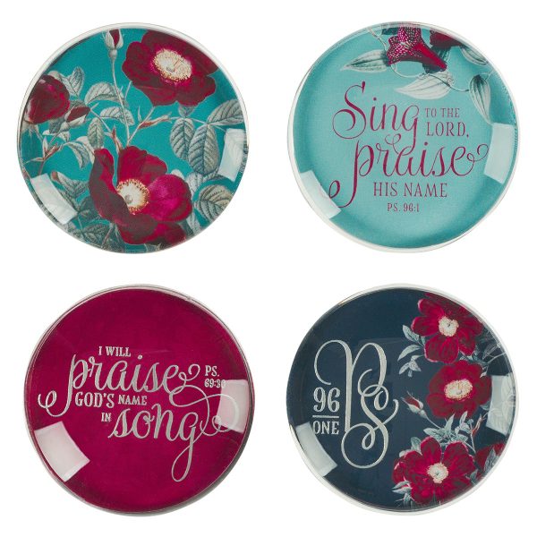 I Will Sing To The Lord, Praise His Name Glass Magnetic Set Of 4 - Image 6