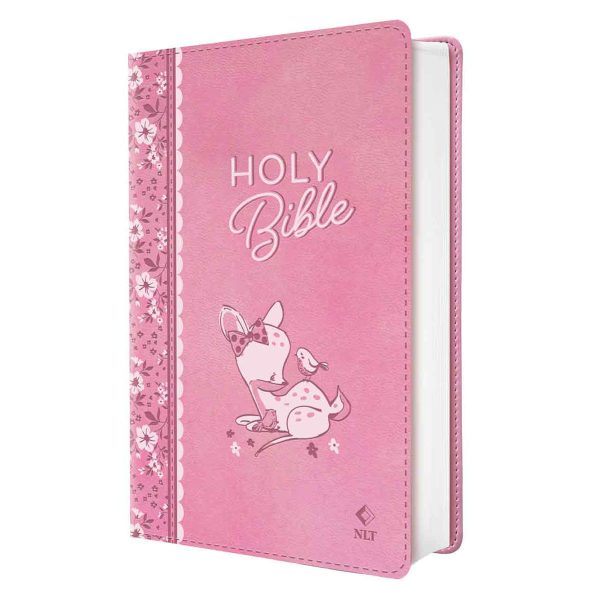 NLT Pink Deer Flexcover Faux Leather Baby Bible for Girls - Image 13
