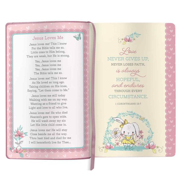 NLT Pink Deer Flexcover Faux Leather Baby Bible for Girls - Image 15