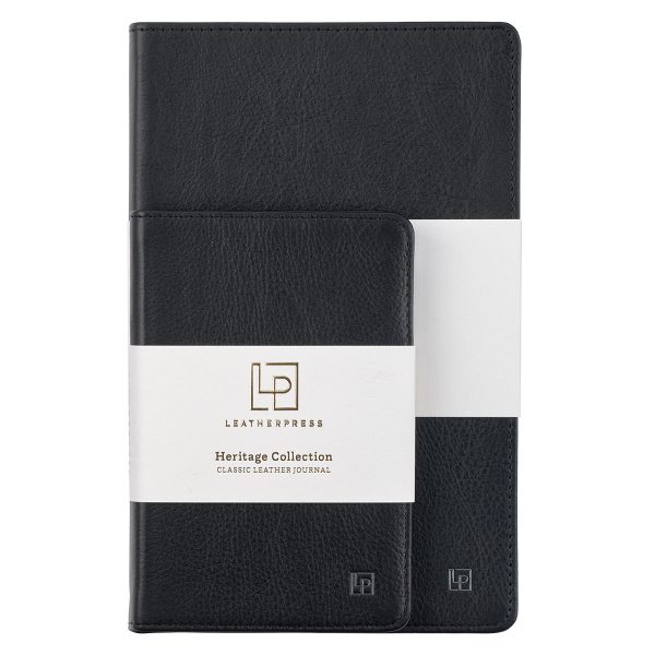 Leatherpress Tuxedo Black Genuine African Leather Pocket Journal - Image 24