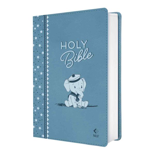 NLT Blue Elephant Flexcover Faux Leather Baby Bible for Boys - Image 13