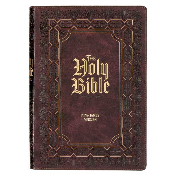 KJV Burgundy Faux Leather Bible Super Giant Print - Image 7