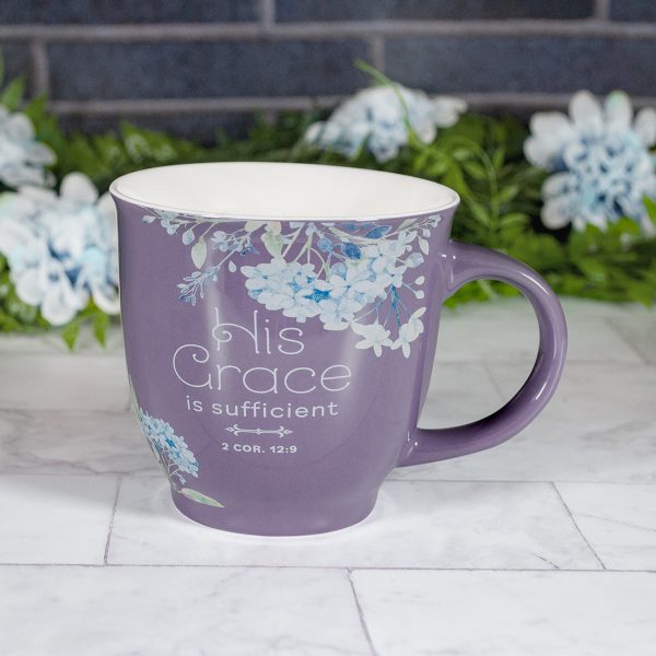 His Grace Is Sufficient Purple Ceramic Mug - 2 Corinthians 12:9 - Image 12