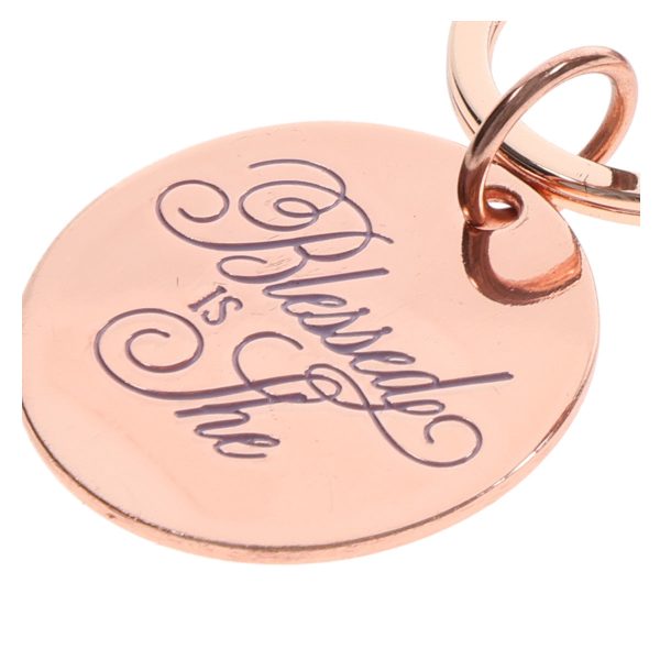 Blessed Is She Faux Leather Key Ring - Luke 1:45 - Image 18