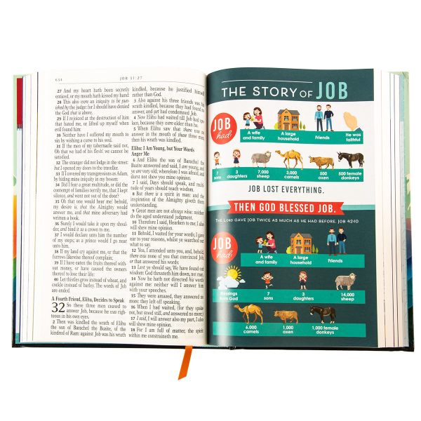 KJV Teal Mountains Hardcover Kids Bible Large Print - Image 24