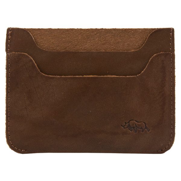 Genuine African Leather Medium Brown Card Holder - Image 16