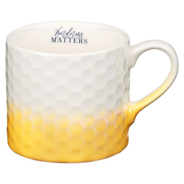 Kindness Matters White & Yellow Ceramic Mug - Proverbs 16:24 - Image 9