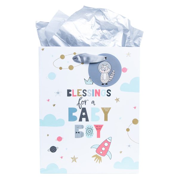 Blessings For A Baby Boy Medium Gift Bag With Gift Tag - Image 9