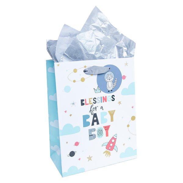Blessings For A Baby Boy Medium Gift Bag With Gift Tag - Image 11