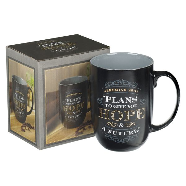 Plans To Give You Hope And A Future Black And Grey Ceramic Mug - Jer 29:11 - Image 14