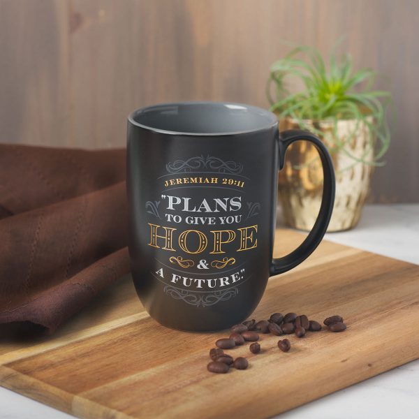 Plans To Give You Hope And A Future Black And Grey Ceramic Mug - Jer 29:11 - Image 15