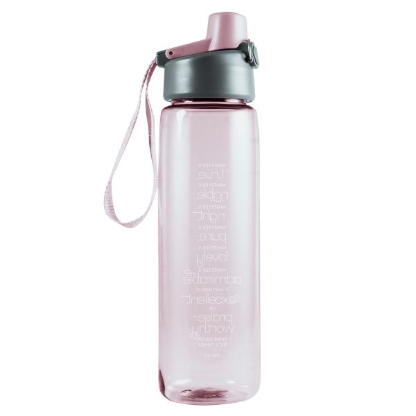 Whatever Is True, Whatever is Noble Pink Plastic Water Bottle - Image 11