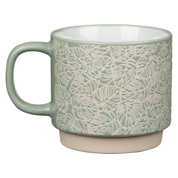 Keep Growing Light Shade Of Green Ceramic Mug With Leaf Motif - Image 11
