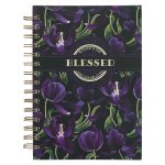 Blessed Is She Who Has Believed Black & Purple Large Hardcover Wirebound Journal - Image 13