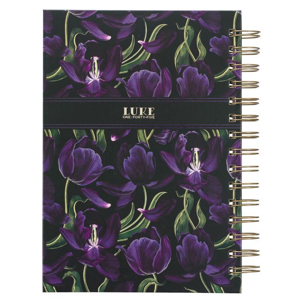 Blessed Is She Who Has Believed Black & Purple Large Hardcover Wirebound Journal - Image 14