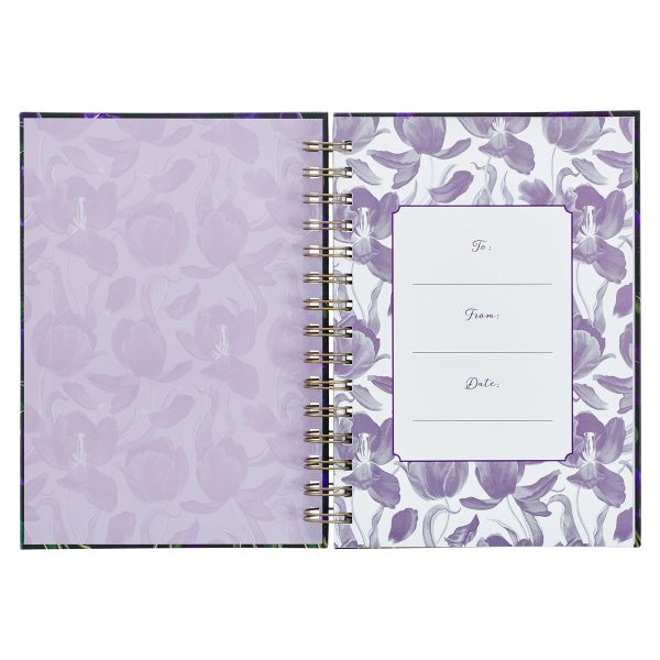 Blessed Is She Who Has Believed Black & Purple Large Hardcover Wirebound Journal - Image 15