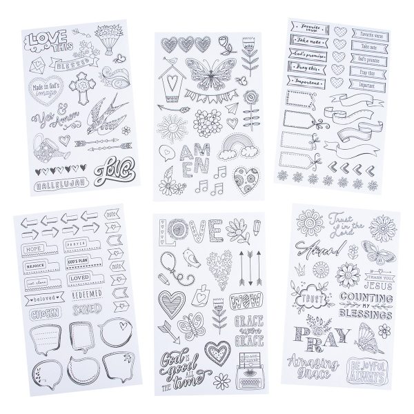 Coloring Stickers For Bible Journaling Set Of 6 Sticker Sheets - Image 12