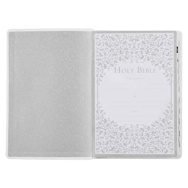 KJV White Faux Leather Thinline Large Print Bible With Thumb Indexing - Image 21