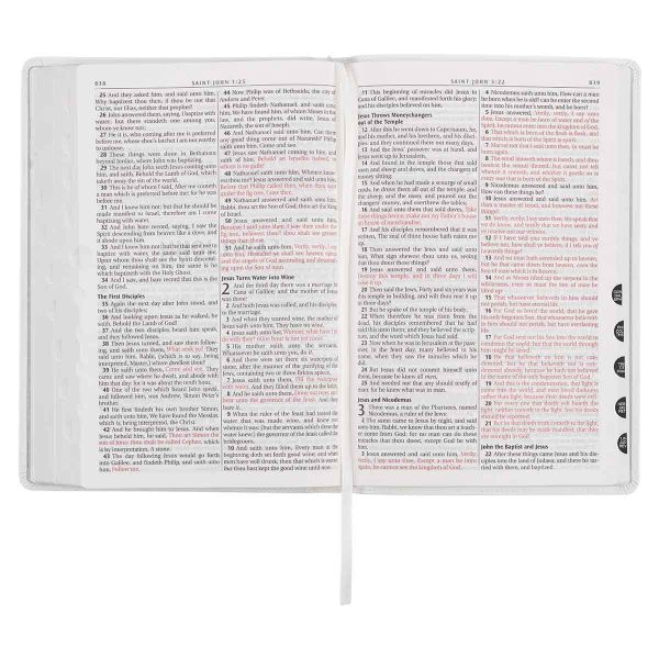 KJV White Faux Leather Thinline Large Print Bible With Thumb Indexing - Image 22