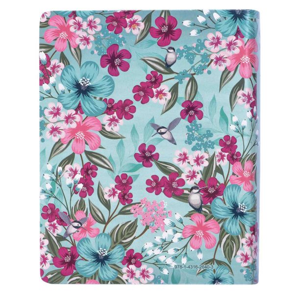 NLV Turkoois Met Pienk Blomme Kunsleer My Kreatiewe Joernaal-Bybel - Image 21