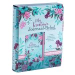 NLV Turkoois Met Pienk Blomme Kunsleer My Kreatiewe Joernaal-Bybel - Image 22