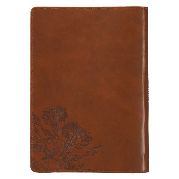 Amazing Grace Floral Faux Leather Journal With Zipped Closure - 2 Cor 12:9 - Image 14