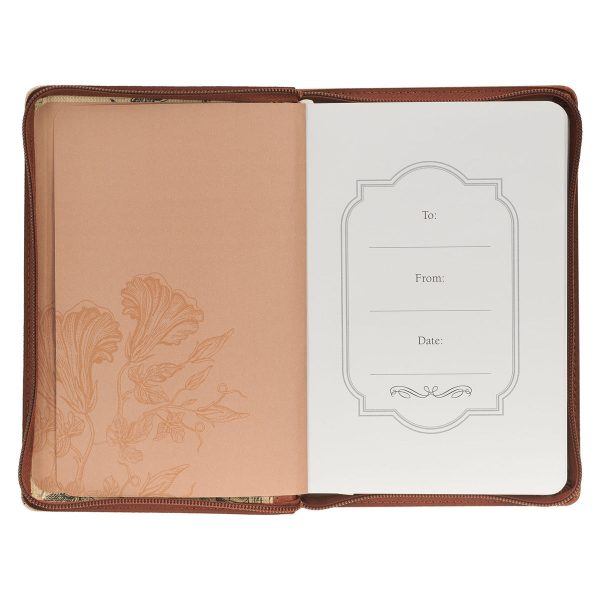 Amazing Grace Floral Faux Leather Journal With Zipped Closure - 2 Cor 12:9 - Image 15