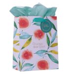 Courage Dear Heart Orange Blossoms Medium Gift Bag with Gift Tag - Image 18