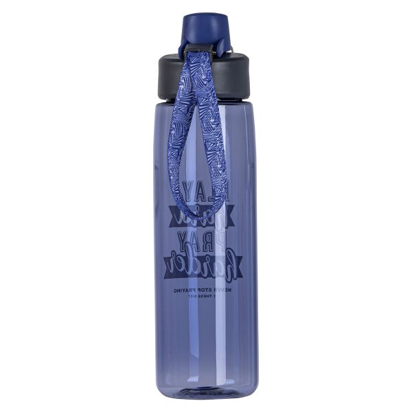 Play Hard, Pray Harder - Never Stop Praying Purple Plastic Water Bottle - Image 14