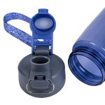 Play Hard, Pray Harder - Never Stop Praying Purple Plastic Water Bottle - Image 16