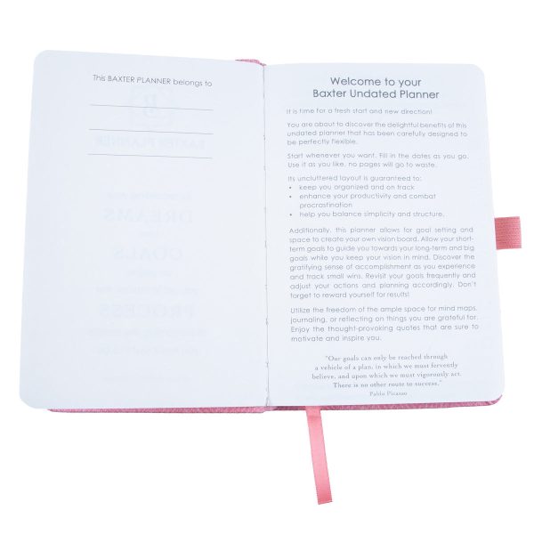 Baxter Undated Planner Pocket Edition Pink (Durable Synthetic Fibre Flexcover) - Image 26