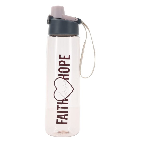 Faith, Love, Hope Plastic Water Bottle - Image 9