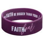 Faith Over Fear Purple Silicone Wristband - Image 4