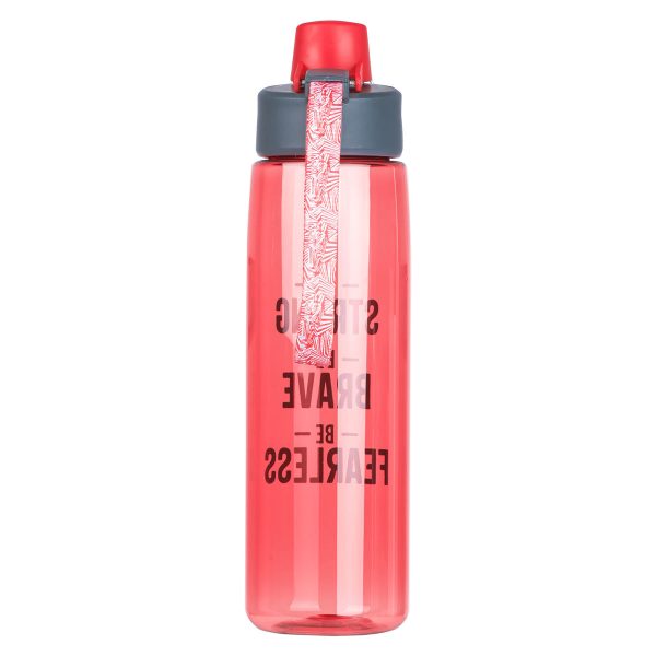 Be Strong Be Brave Be Fearless Red Plastic Water Bottle - Image 14