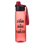 Be Strong Be Brave Be Fearless Red Plastic Water Bottle - Image 13