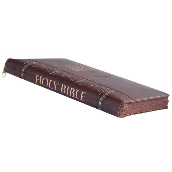 ESV Dark Brown Faux Leather Standard Bible Thumb Indexed With Zip - Image 16